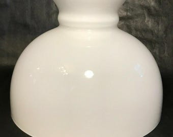New 10" Clear Over Opal Cased Glass White Student Lamp Shade, 7" Height, #SH060C