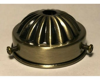 New 2 1/4" Fitter Steel Shade Holder, Antique Brass Finish, 1/8IP (3/8") #SH908A