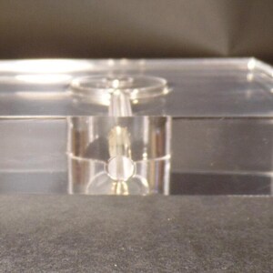 New Clear Square Acrylic Lamp Base w/ Center Hole & Side Outlet, 8" Diameter image 2