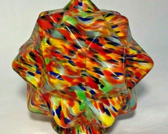 New Art Deco Starburst End Of Day Lamp Shade Globe, 3 1/4" Fitter, 7" Dia. SS960