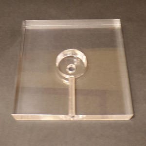 New Clear Square Acrylic Lamp Base w/ Center Hole & Side Outlet, 8" Diameter image 4