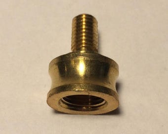 Embout de lampe en laiton tourné, convertisseur et rehausseur (1/8F x 1/4-27 M), laiton brut