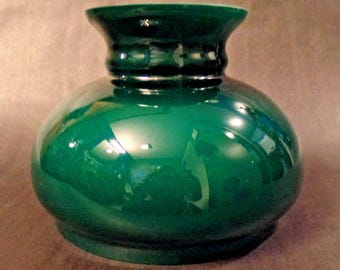 New 7" Cased Green Over Opal Plain Top Oil Student Table Glass Lamp Shade #7S637