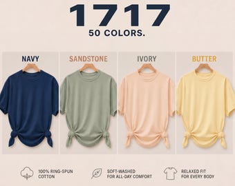 Comfort Colors 1717 T-shirt Mock-up Bundel - 50+ Boho-kleuren - Digitale download - C1717 Mock-up Bundel