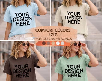 Comfort Colors 1717-modelbundel, oversized T-shirt Lifestyle-mockups (+35 kleuren)
