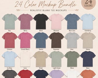 Comfort Colors 1717 T-shirt mockupbundel (digitale download) – plat, echt model, meerdere kleuren
