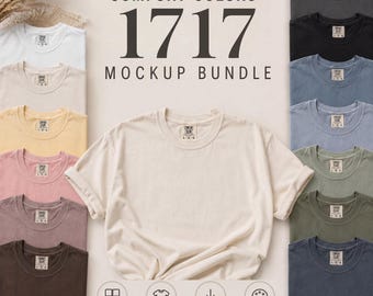 Comfort Colors 1717 T-shirt mockupbundel (digitale download) – plat, echt model, meerdere kleuren