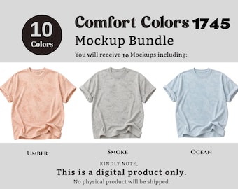 Comfort Colors 1745-modelbundel | 10 Color Blast-T-shirt plat gelegd (digitale download)