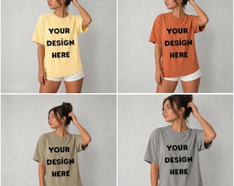 Comfort Colors C1717 T-shirtmodelbundel – gezellige bohostijl (digitale download)