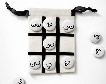 Couples Tic Tac Toe Game, Ceramic Pieces, Date Night Board Game, Romantic Gift