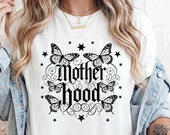 Camiseta Comfort Colors® Butterfly Mama, camiseta gótica para mamás, regalo original para el Día de la Madre.