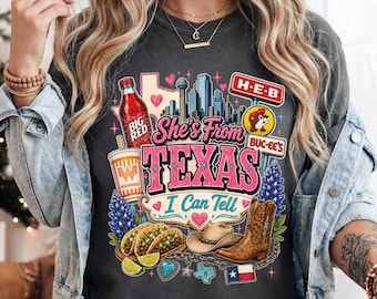 Comfort Colors® She's From Texas I Can Tell Shirt | Texas Roots Hometown Vibes Graphic Tee