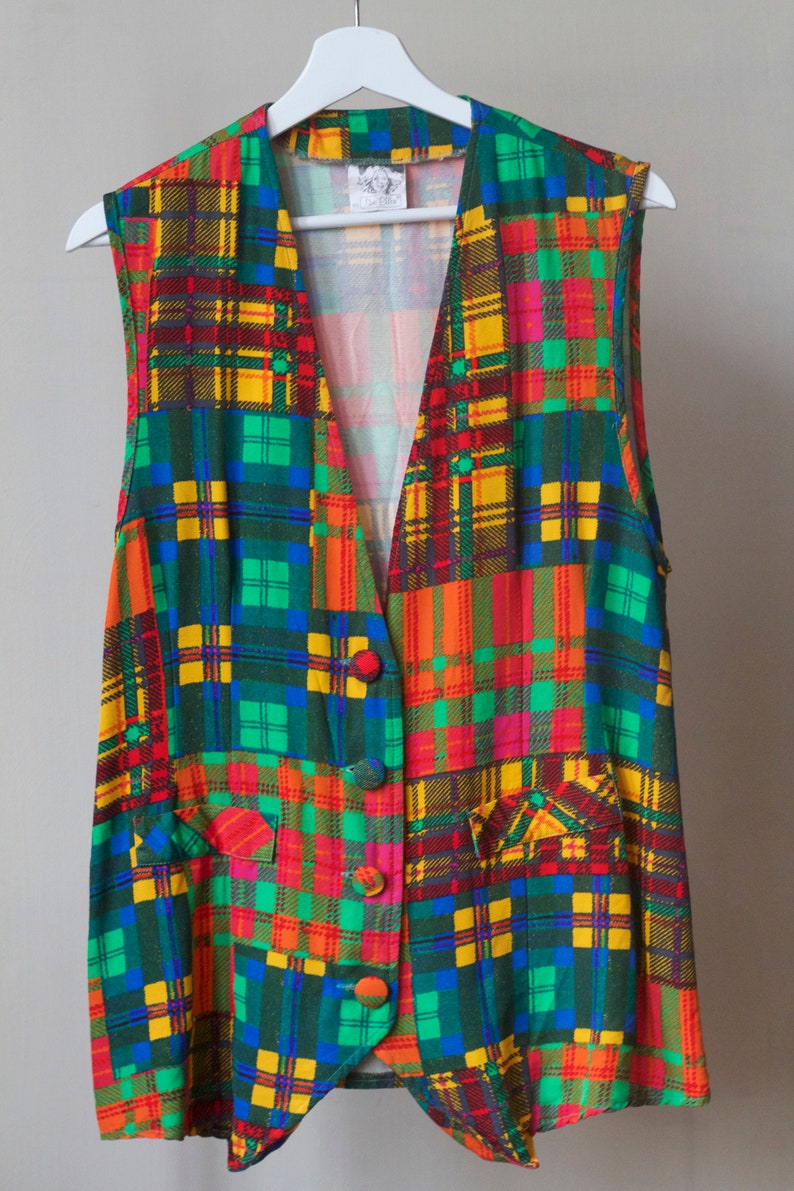 Colourful square pattern vest size 40