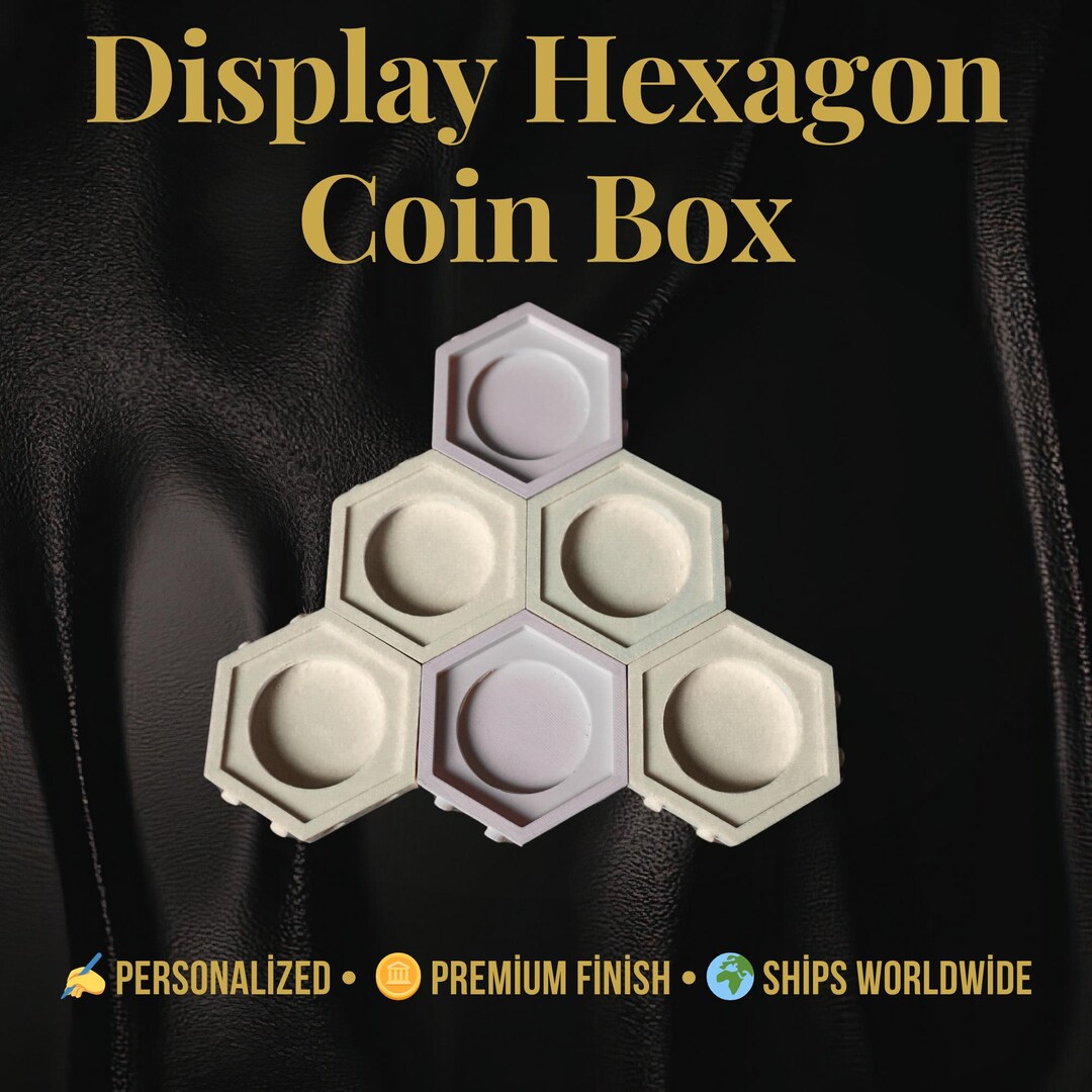 Display Standee Interlocking Base Hexagon Single Coin Display Stand — Modular Interlocking Design — Open ...