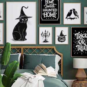 Halloween Art Mega Bundle Set of 16 Printables, Halloween Gallery Wall, Trendy Halloween, Neutral Halloween Prints, Halloween Decor