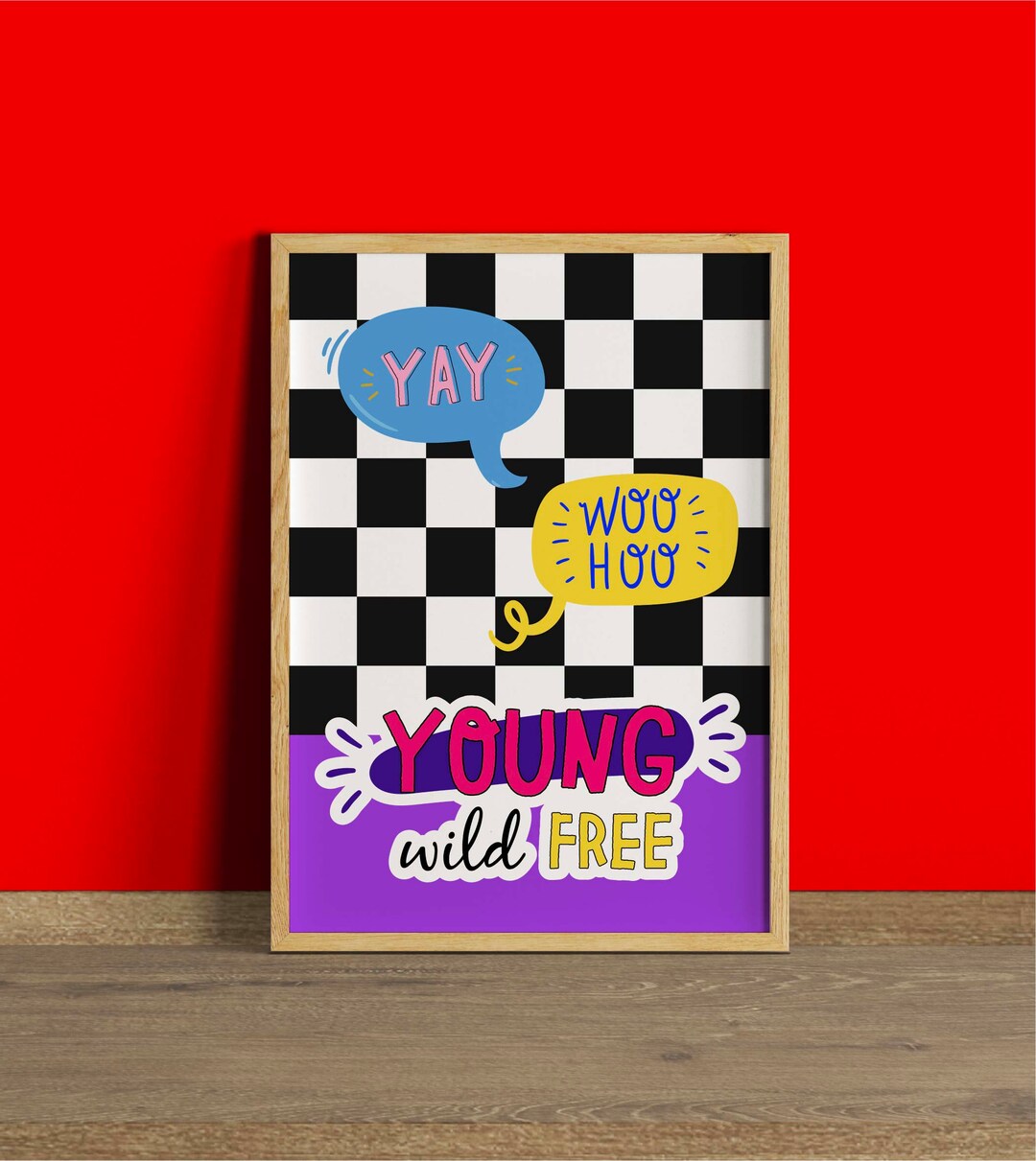 Young Wild and Free Trendy Wall Art, Wall Art Prints Trendy, Room Decor