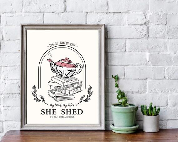 Woman Cave Sign Art Print | My Cave My Rules | Personalised Craft Room Sign | She Shed Sign | Femme Den | Lady Lair | Wife | Gift For Her Il_570xn