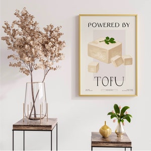 Powered by tofu Art Print, digital download, printable arts, in tofu we trust poster, asian food prints, vegetarian lifestyle image 5