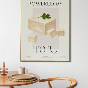 Powered by tofu Art Print, digital download, printable arts, in tofu we trust poster, asian food prints, vegetarian lifestyle image 8