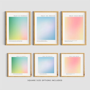 Aura Poster Printable Set of 3, Aesthetic Room Decor Trendy Spiritual Aura Energy Prints, Gradient Wall Art, Self LovePrints, Y2k Prints image 2