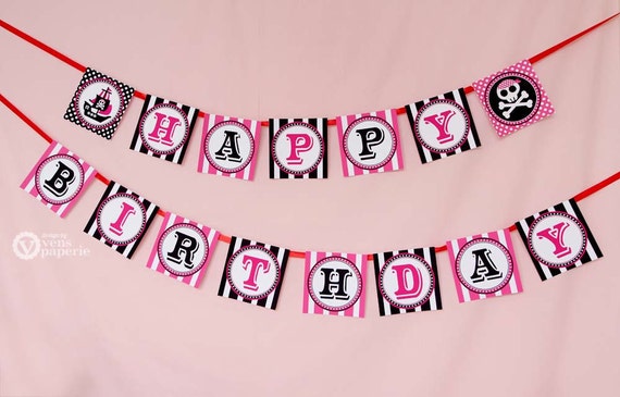 Red Pirate Birthday Occasion - Do it yourself PRINTABLE Content Birthday photograph regarding Printable Happy Birthday Images named Purple Pirate Birthday Occasion - Do it yourself PRINTABLE Delighted Birthday