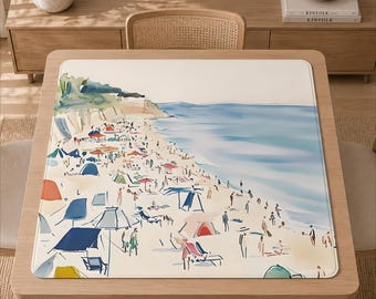 European Summer Mahjong Mat, Mediterranean Beach Table Mat, Italian Riviera Vacation Style, American Mahjong Gift, Coastal Escape Decor