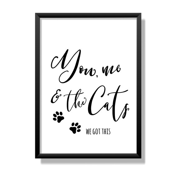 You me and the Cats Art Print | Personalised Pet Art Print | You me and The Dog Prints | We Got This Art Print | Custom Family Art Prints Il_570xn