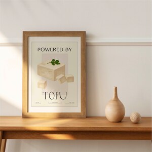 Powered by tofu Art Print, digital download, printable arts, in tofu we trust poster, asian food prints, vegetarian lifestyle image 4