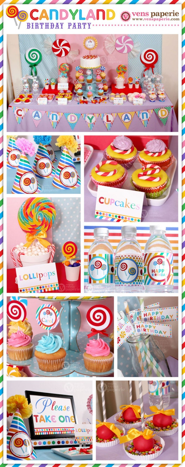 Candyland Birthday Party Package Personalized FULL Collection Set - P…