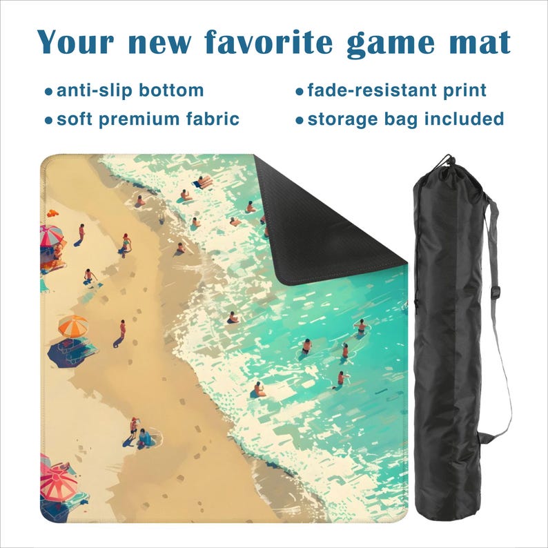 Tapis de mahjong jour de plage, tapis de table littoral, décoration d'amoureux de l'océan, cadeau de mahjong américain, esthétique estivale en bord de mer image 5