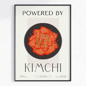 Kimchi Poster, Food Print, Knödel, Kimchi, Ausstellungsposter, Retro Wandkunst, moderne Küchendeko, Illustration, japanische Kunst, Ramen,