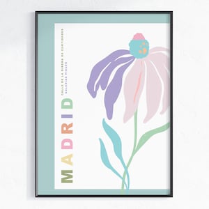 Blumen Wandkunst, Florale Kunstdrucke, Botanisches Poster Set, Pastell Drucke, London Drucke, Bunte Gallery Prints, Digital Art Print