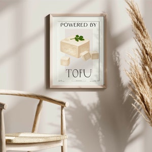 Powered by tofu Art Print, digital download, printable arts, in tofu we trust poster, asian food prints, vegetarian lifestyle image 6