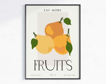 Eat more fruits Art Print, Friends Not Food Poster, digital download, printable arts, Healthy Eating, fruitarian poster, healthy kitchen