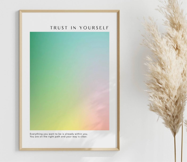 Aura Poster Printable Set of 3, Aesthetic Room Decor Trendy Spiritual Aura Energy Prints, Gradient Wall Art, Self LovePrints, Y2k Prints image 6