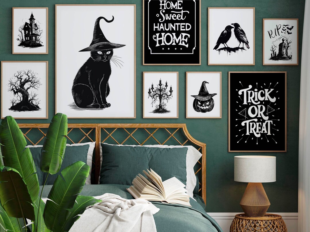 Halloween Art Mega Bundle Set of 16 Printables, Halloween Gallery Wall ...