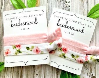 Thank You Hair Tie Favors | Thank you for being my Bridesmaid | Wedding Thank You Gifts | Wedding Hair Ties | Bridesmaid Hair Tie Favors
