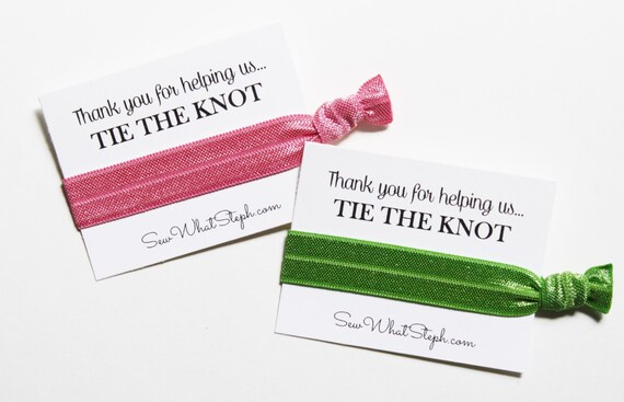 Thank You For Helping Us Tie The Knot Elastic Hair Ties Etsy
