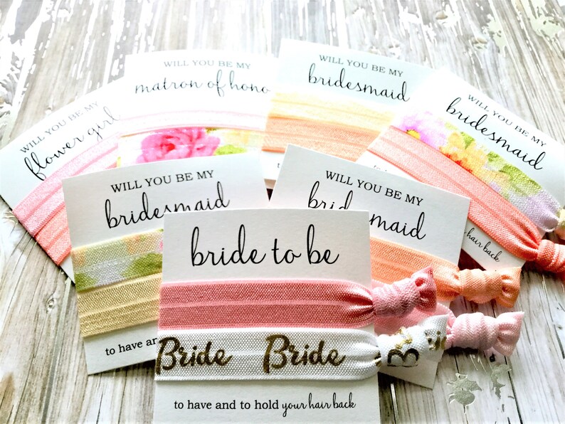 Bridesmaid Proposal Hair Tie Favors Help Me Tie the Knot Etsy