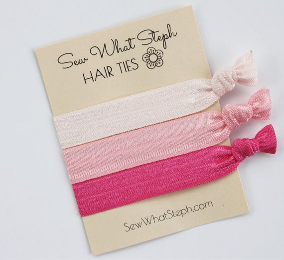 Shades Of Pink Elastic Hair Ties Creaseless Hair Ties Etsy