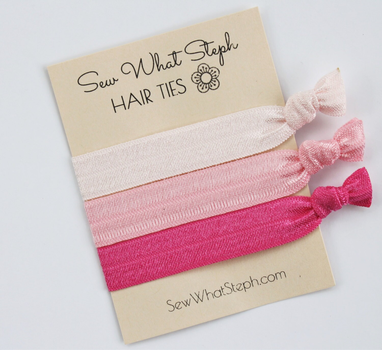 Shades of Pink Elastic Hair Ties / Creaseless Hair Ties / Etsy