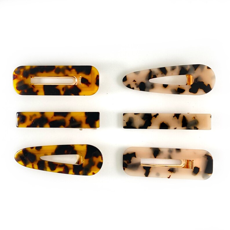 Tortoise Shell Resin Hair Clips Acetate Hair Clips Leopard Etsy