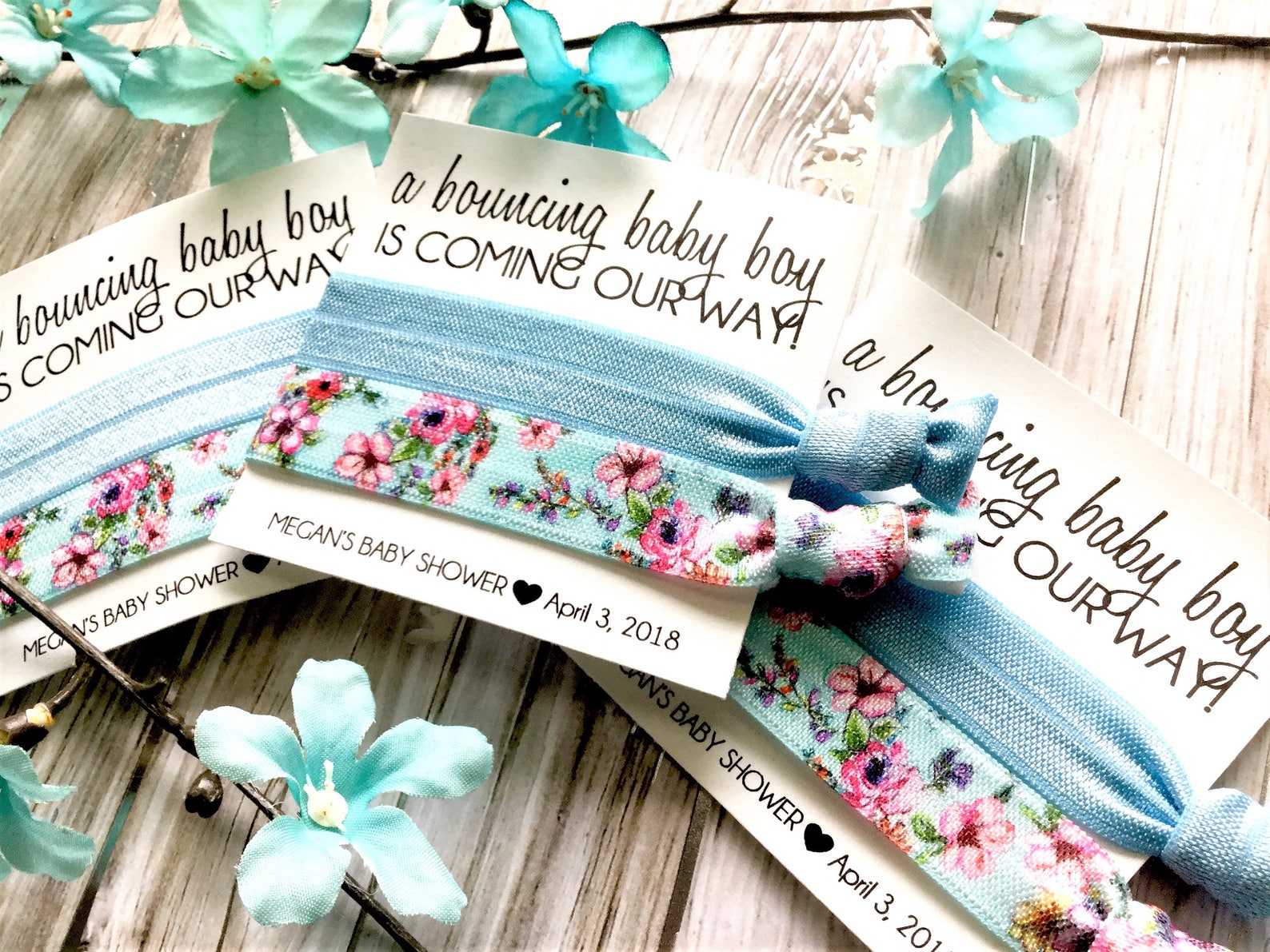 Baby Shower Hair Tie Favors Hair Ties Baby Feet Etsy