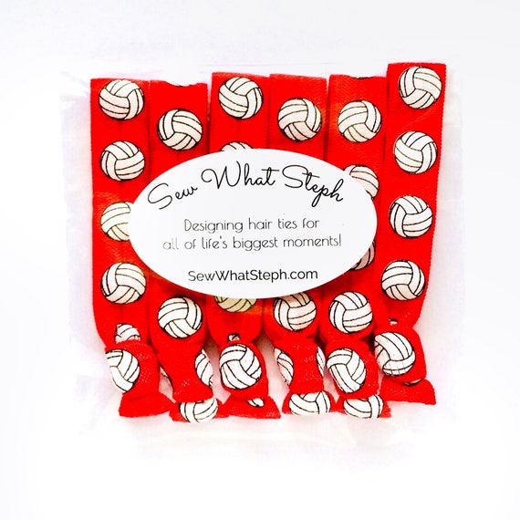 Volleyball Hair Tie Favors Package Volleyball Team Hair Ties Etsy
