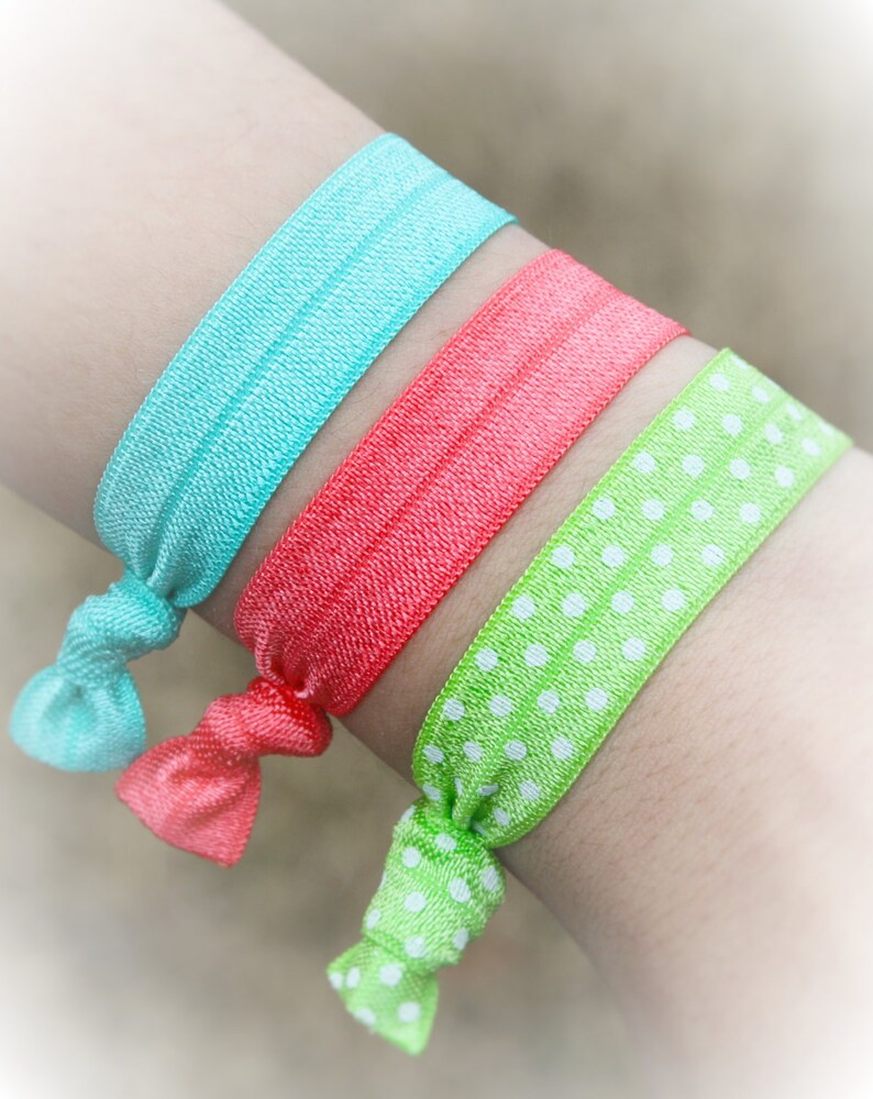 Shades of Red Elastic Hair Ties / Creaseless Hair Ties / Etsy