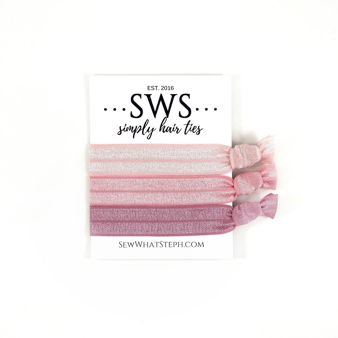 Shades of Pink Elastic Hair Ties / Creaseless Hair Ties / Etsy