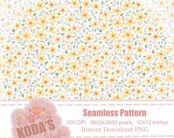 Coquette Ditsy Floral Seamless Pattern , Digital print PNG file