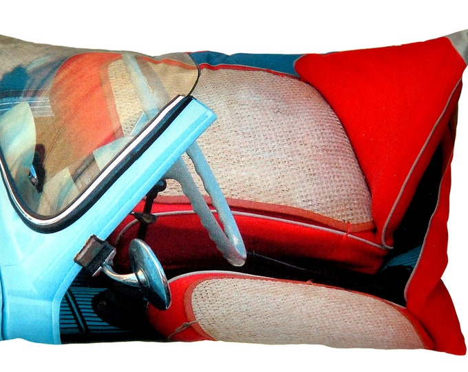 The Fiat 500, CINQUECENTOQ, Designed by Danta Giacosa 1957 - Decorative Cushion -