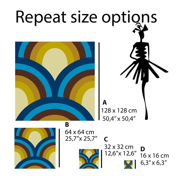Vintage 60er-70er Jahre dänischer Stoff als Meterware Ökologisches