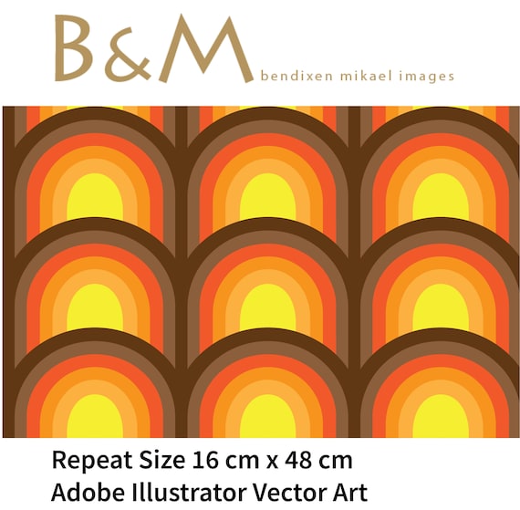 Vintage 60er-70er Jahre dänischer Stoff als Meterware